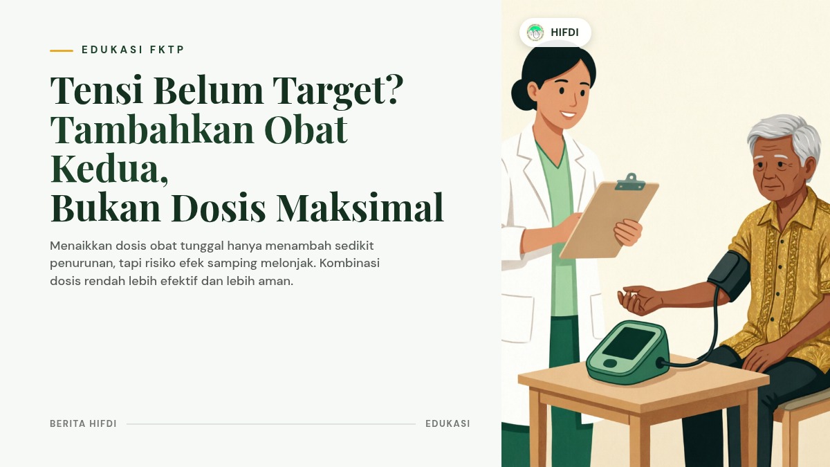 Ilustrasi dokter memeriksa tekanan darah pasien lansia di puskesmas. Ilustrasi digital HIFDI.